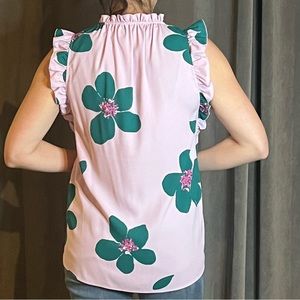 Beautiful like new Kate spade floral sleeveless tie top - size medium